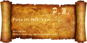 Petrin Márta névjegykártya