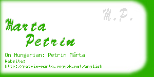 marta petrin business card